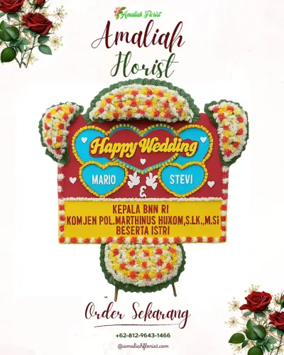 Karangan Papan Bunga Pernikahan di Kemutuk